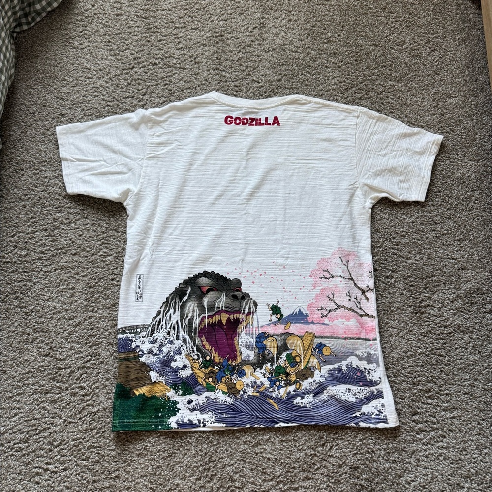 Godzilla Toho Limited Collectors Shirt Japanese Traditional Ukiyoe Print Sz XXL